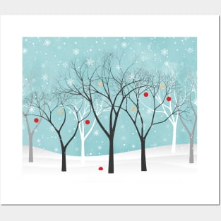 Snowy Winter Landscape Posters and Art